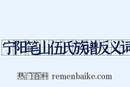 宁阳笔山伍氏族谱反义词是什么意思的图片